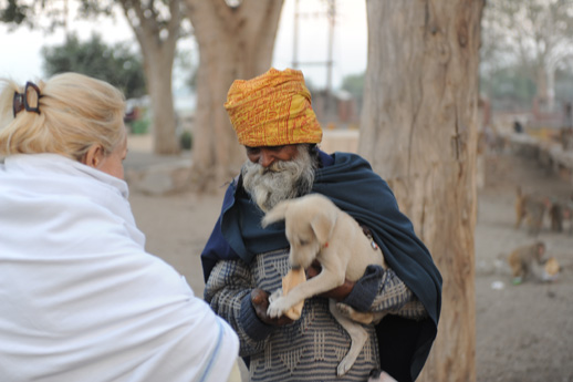 Sadhu binging Puppy for Food CDH